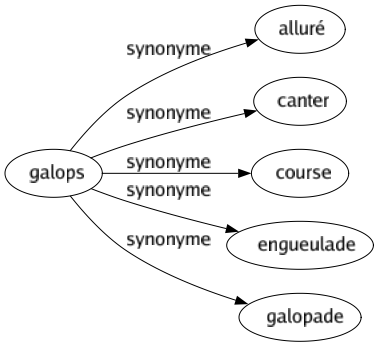 Synonyme de Galops : Alluré Canter Course Engueulade Galopade 