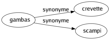 Synonyme de Gambas : Crevette Scampi 