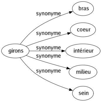 Synonyme de Girons : Bras Coeur Intérieur Milieu Sein 