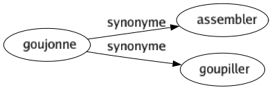 Synonyme de Goujonne : Assembler Goupiller 