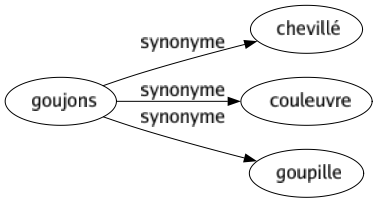 Synonyme de Goujons : Chevillé Couleuvre Goupille 