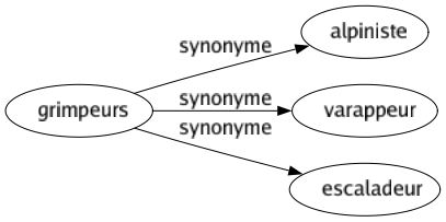 Synonyme de Grimpeurs : Alpiniste Varappeur Escaladeur 