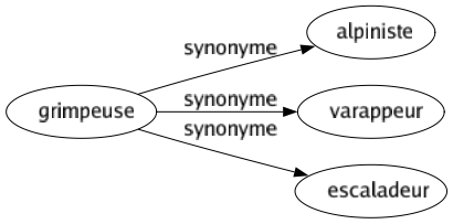 Synonyme de Grimpeuse : Alpiniste Varappeur Escaladeur 