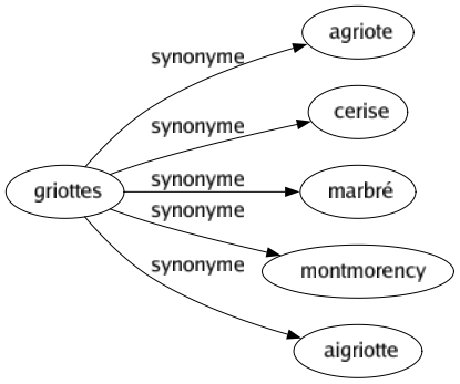 Synonyme de Griottes : Agriote Cerise Marbré Montmorency Aigriotte 