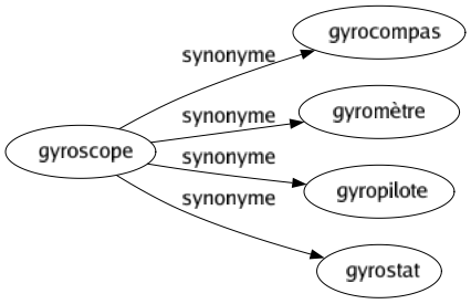 Synonyme de Gyroscope : Gyrocompas Gyromètre Gyropilote Gyrostat 