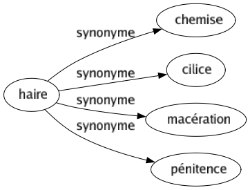 Synonyme de Haire : Chemise Cilice Macération Pénitence 
