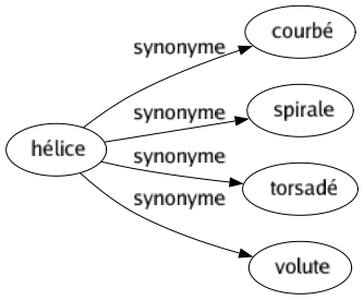 Synonyme de Hélice : Courbé Spirale Torsadé Volute 