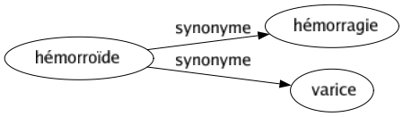 Synonyme de Hémorroïde : Hémorragie Varice 