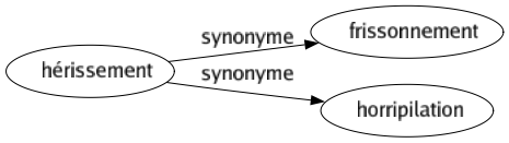 Synonyme de Hérissement : Frissonnement Horripilation 