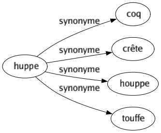 Synonyme de Huppe : Coq Crête Houppe Touffe 
