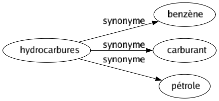 Synonyme de Hydrocarbures : Benzène Carburant Pétrole 