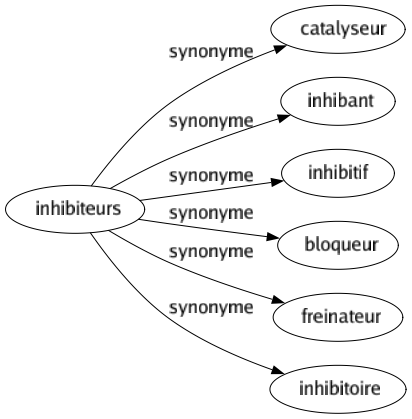 Synonyme de Inhibiteurs : Catalyseur Inhibant Inhibitif Bloqueur Freinateur Inhibitoire 