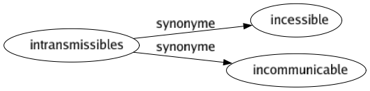 Synonyme de Intransmissibles : Incessible Incommunicable 