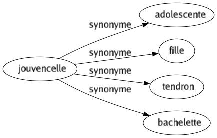 Synonyme de Jouvencelle : Adolescente Fille Tendron Bachelette 