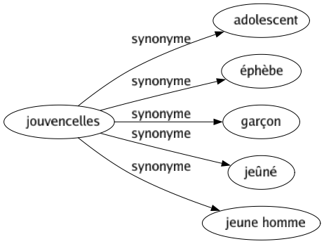 Synonyme de Jouvencelles : Adolescent Éphèbe Garçon Jeûné Jeune homme 