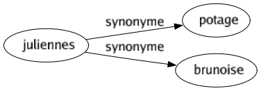 Synonyme de Juliennes : Potage Brunoise 