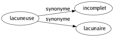 Synonyme de Lacuneuse : Incomplet Lacunaire 