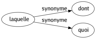 Synonyme de Laquelle : Dont Quoi 