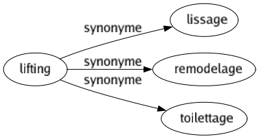 Synonyme de Lifting : Lissage Remodelage Toilettage 