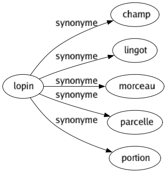 Synonyme de Lopin : Champ Lingot Morceau Parcelle Portion 