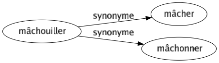 Synonyme de Mâchouiller : Mâcher Mâchonner 