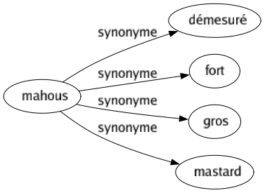 Synonyme de Mahous : Démesuré Fort Gros Mastard 