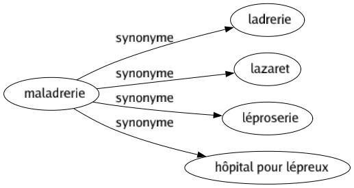 Synonyme de Maladrerie : Ladrerie Lazaret Léproserie Hôpital pour lépreux 