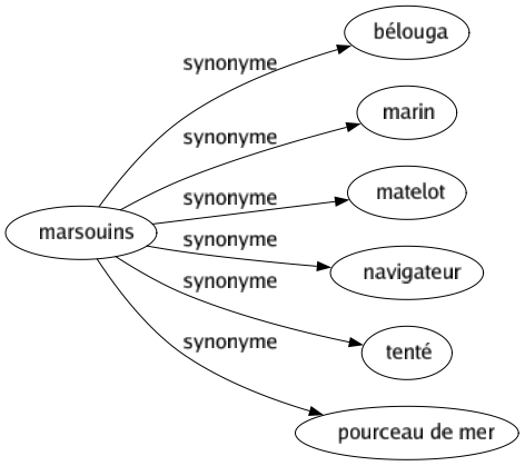 Synonyme de Marsouins : Bélouga Marin Matelot Navigateur Tenté Pourceau de mer 