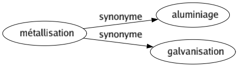 Synonyme de Métallisation : Aluminiage Galvanisation 