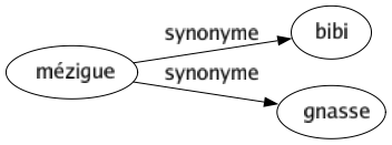 Synonyme de Mézigue : Bibi Gnasse 