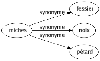 Synonyme de Miches : Fessier Noix Pétard 