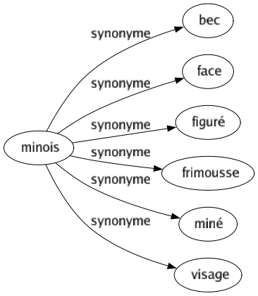 Synonyme de Minois : Bec Face Figuré Frimousse Miné Visage 