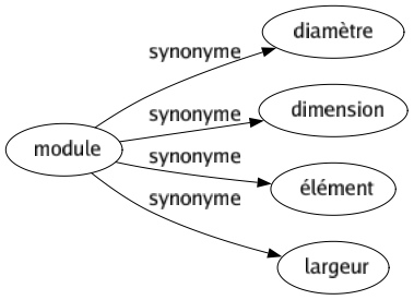Synonyme de Module : Diamètre Dimension Élément Largeur 