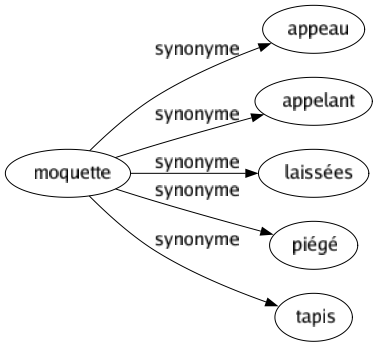 Synonyme de Moquette : Appeau Appelant Laissées Piégé Tapis 