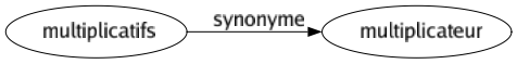 Synonyme de Multiplicatifs : Multiplicateur 