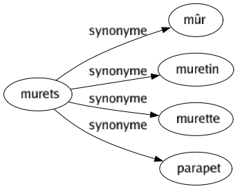 Synonyme de Murets : Mûr Muretin Murette Parapet 