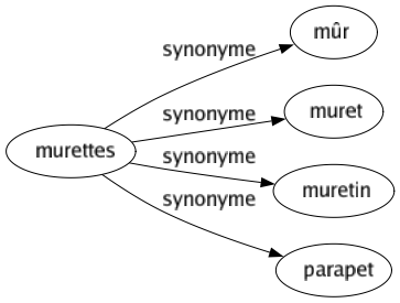 Synonyme de Murettes : Mûr Muret Muretin Parapet 