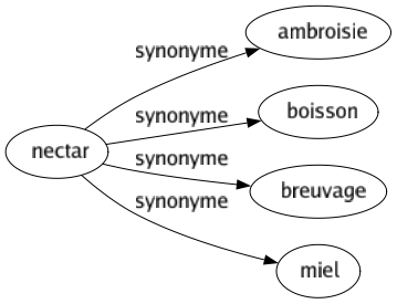 Synonyme de Nectar : Ambroisie Boisson Breuvage Miel 