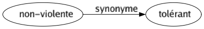 Synonyme de Non-violente : Tolérant 