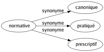 Synonyme de Normative : Canonique Pratiqué Prescriptif 