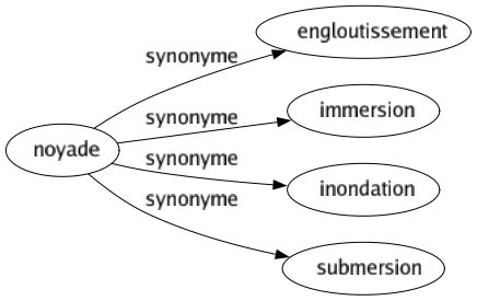 Synonyme de Noyade : Engloutissement Immersion Inondation Submersion 