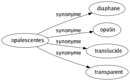 Synonyme de Opalescentes : Diaphane Opalin Translucide Transparent 