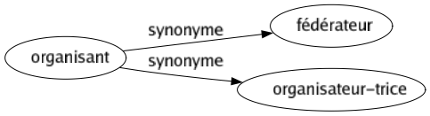 Synonyme de Organisant : Fédérateur Organisateur-trice 