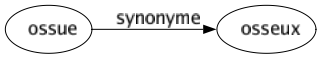 Synonyme de Ossue : Osseux 