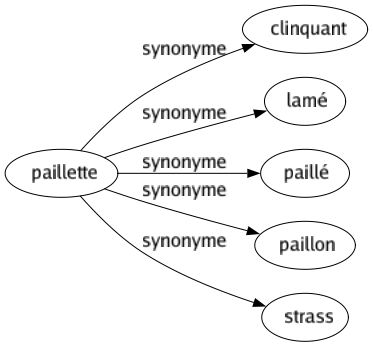 Synonyme de Paillette : Clinquant Lamé Paillé Paillon Strass 