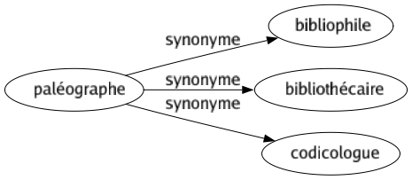 Synonyme de Paléographe : Bibliophile Bibliothécaire Codicologue 