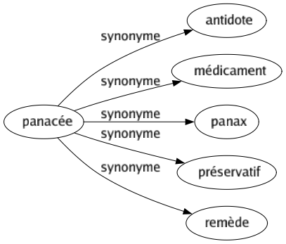 Synonyme de Panacée : Antidote Médicament Panax Préservatif Remède 