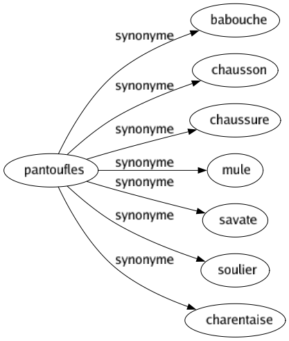 Synonyme de Pantoufles : Babouche Chausson Chaussure Mule Savate Soulier Charentaise 