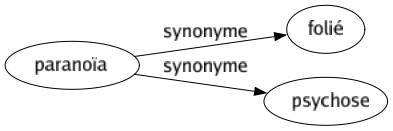 Synonyme de Paranoïa : Folié Psychose 