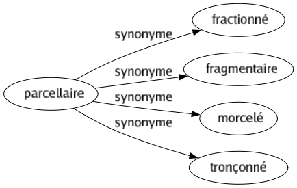 Synonyme de Parcellaire : Fractionné Fragmentaire Morcelé Tronçonné 